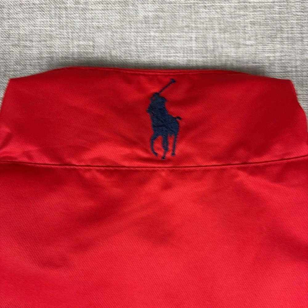 Vintage Polo Ralph Lauren Big Pony Vest Mens Large Red Golf Windbreaker Full Zip